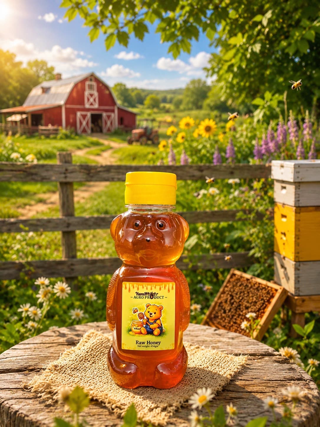 Raw Honey Bear Bottle 454g