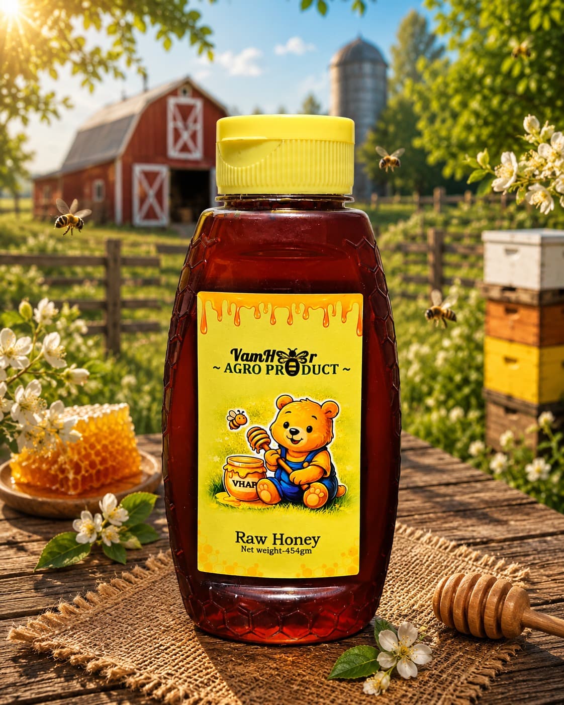 Raw Honey Bottle 454g